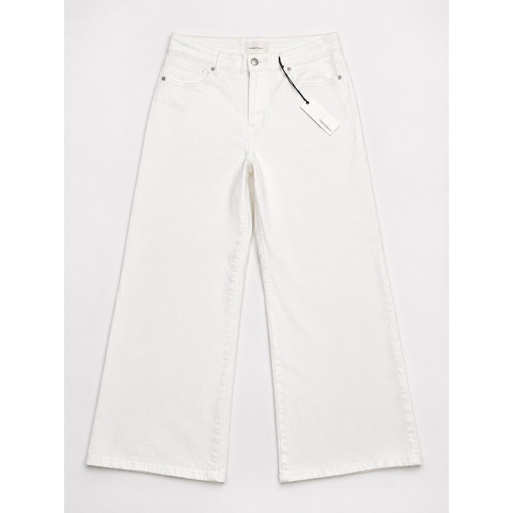 Habitual Hollis High Rise Wide Leg Jeans White Denim Size 14/32 NWT